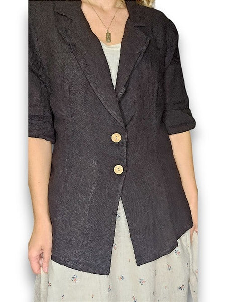 Helga May Black Suit Linen Jacket