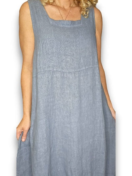 Helga May Petrol Plain Maxi Tank Dress