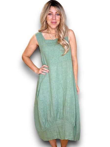 Helga May Forest Plain Maxi Tank Dress