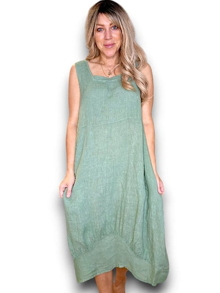 Helga May Forest Plain Maxi Tank Dress