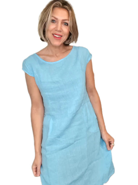 Helga May S/M Sky Blue Plain Kennedy Dress