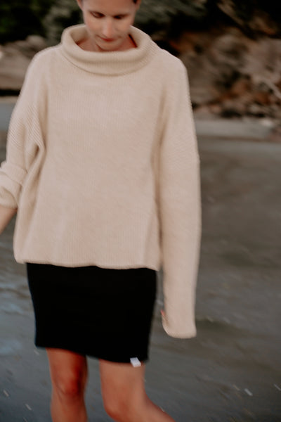 Le Edit Natural High Roller Knit Jumper