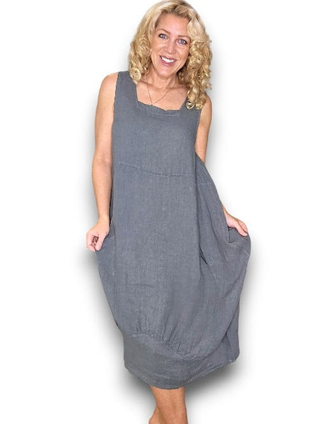 Helga May Charcoal Plain Maxi Tank Dress