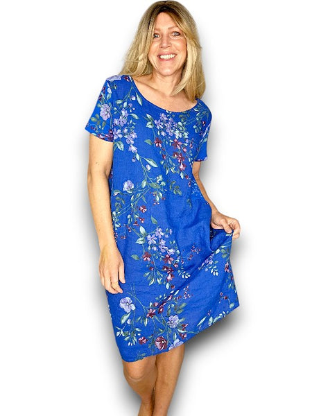 Helga May Cobalt Lingonberry Small Jungle Dress