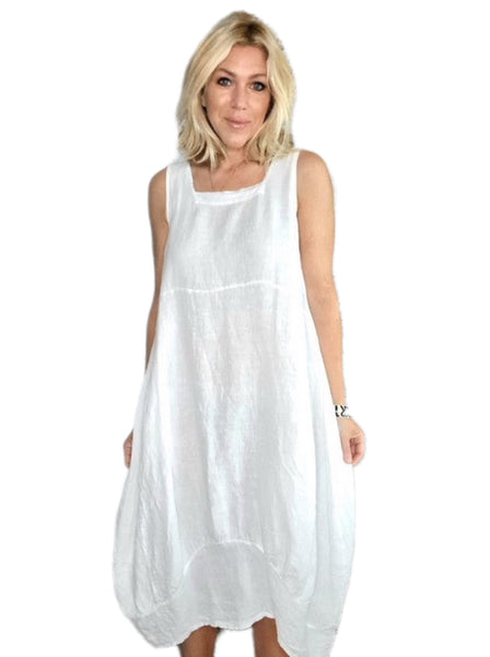 Helga May White Plain Maxi Tank Dress