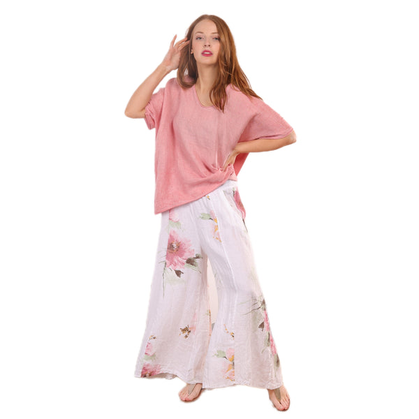 Wednesday Lulu Floral Linen Wide Leg Pants