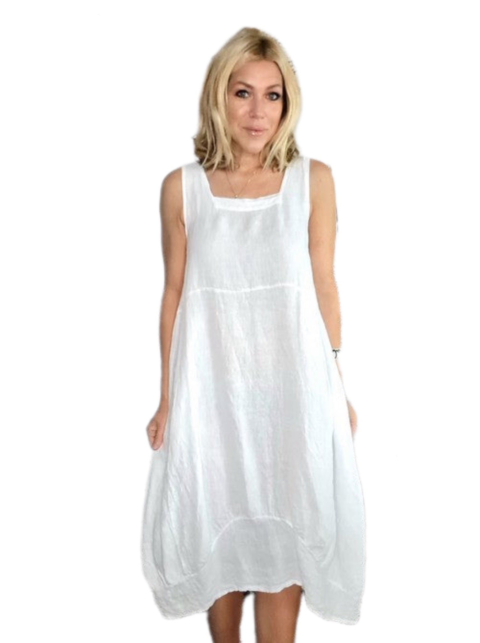 Helga May White Plain Maxi Tank Dress