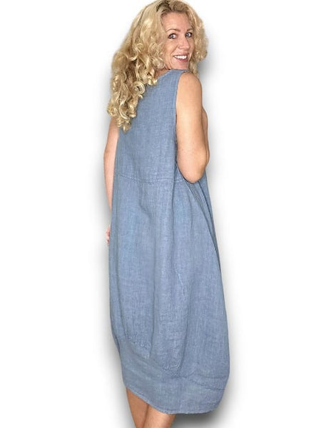 Helga May Petrol Plain Maxi Tank Dress