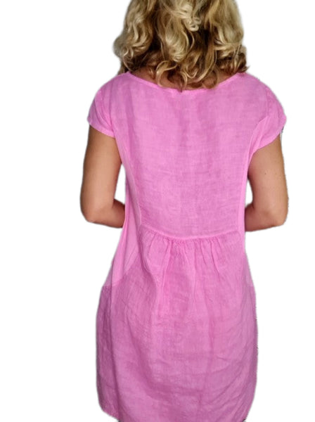 Helga May Bubblegum Pink Plain Kennedy Dress