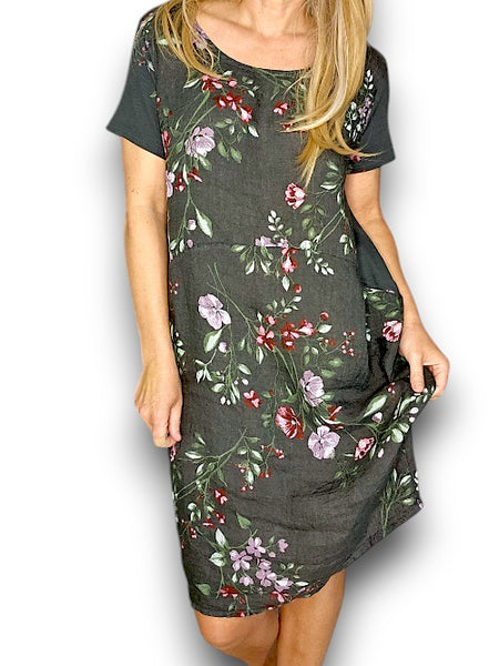 Helga May Charcoal Lingonberry Small Jungle Dress