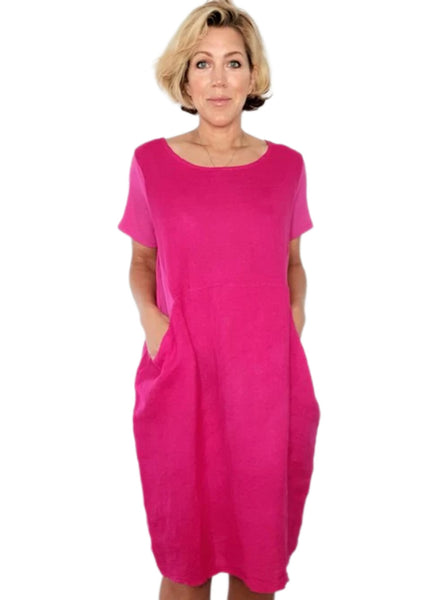 Helga May Hot Pink Plain Jungle Dress