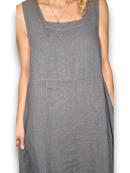 Helga May Charcoal Plain Maxi Tank Dress