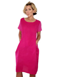 Helga May Hot Pink Plain Jungle Dress