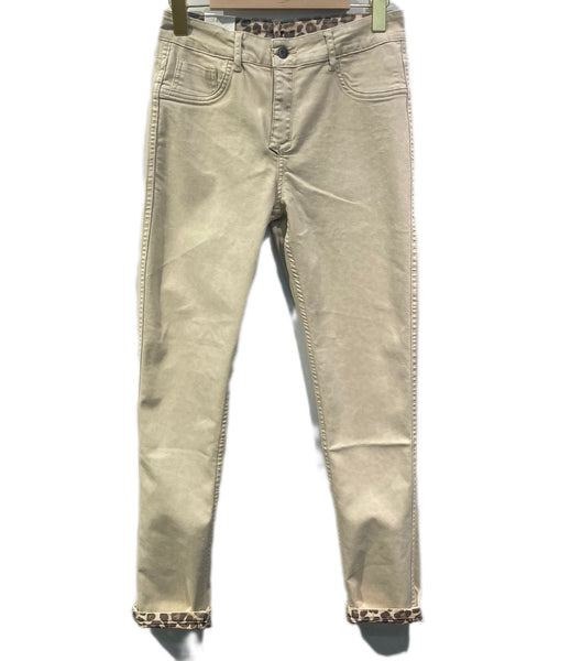 Reversible Stretch Denim Leopard Print/Taupe Jean