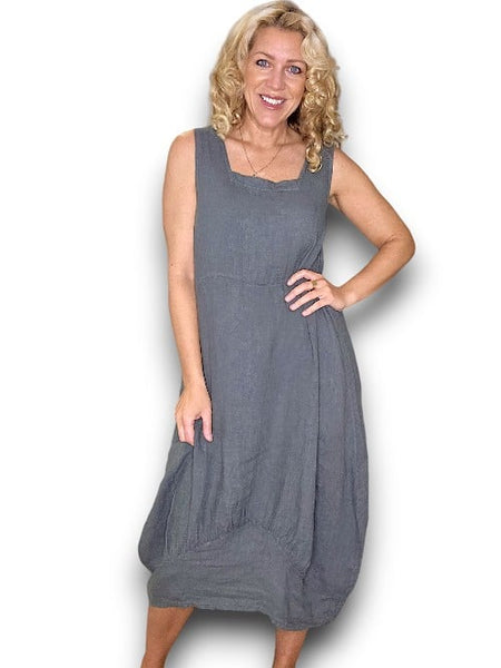 Helga May Charcoal Plain Maxi Tank Dress