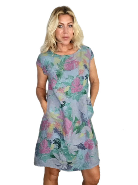 Helga May Petrol Tropicana Sketch Kennedy Dress