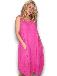 Helga May Hot Pink Plain Maxi Tank Dress