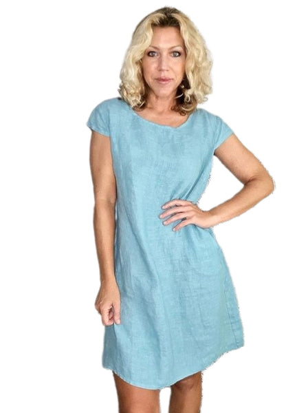 Helga May Blue Plain Kennedy Dress