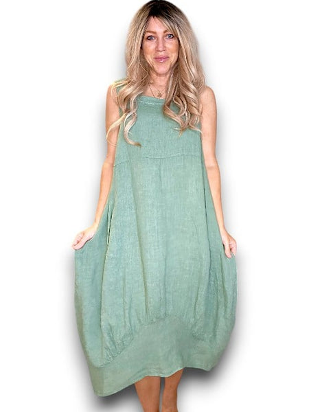 Helga May Forest Plain Maxi Tank Dress