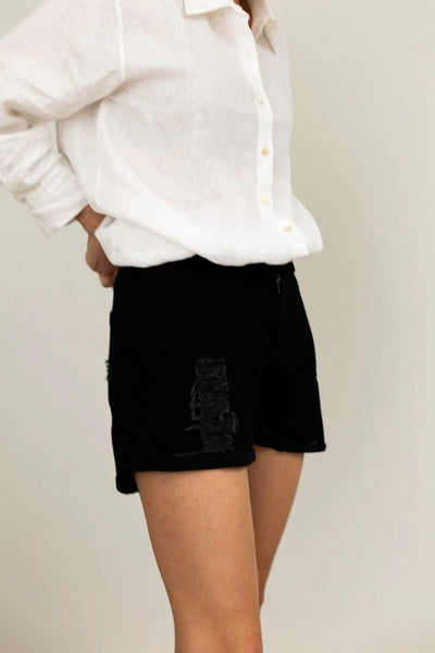 LE EDIT | Mom Jean Shorts 2.0 | Black