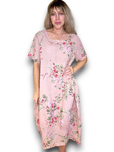 Helga May Baby pink Lingonberry Mid Sleeve Maxi Dress