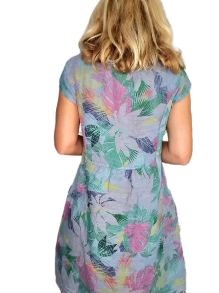 Helga May Petrol Tropicana Sketch Kennedy Dress