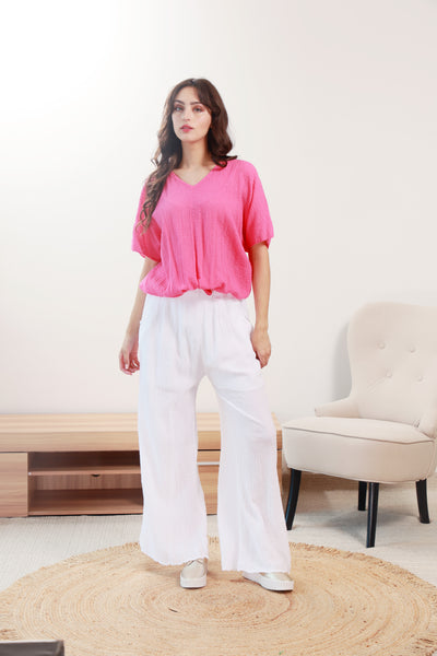 Wednesday Lulu | Cotton Waffle | Wide Leg Pants