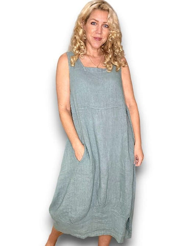 Helga May Faded Forest Plain Maxi Tank Dress