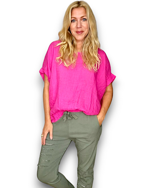 Helga May Hot Pink Plain River Tee