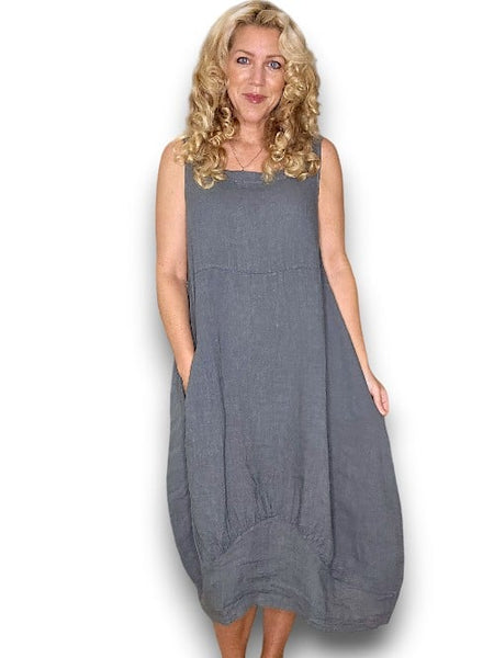 Helga May Charcoal Plain Maxi Tank Dress