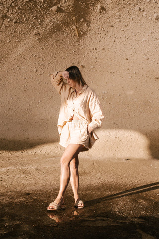 LE EDIT | Your Boyfriends Beige Linen Shirt